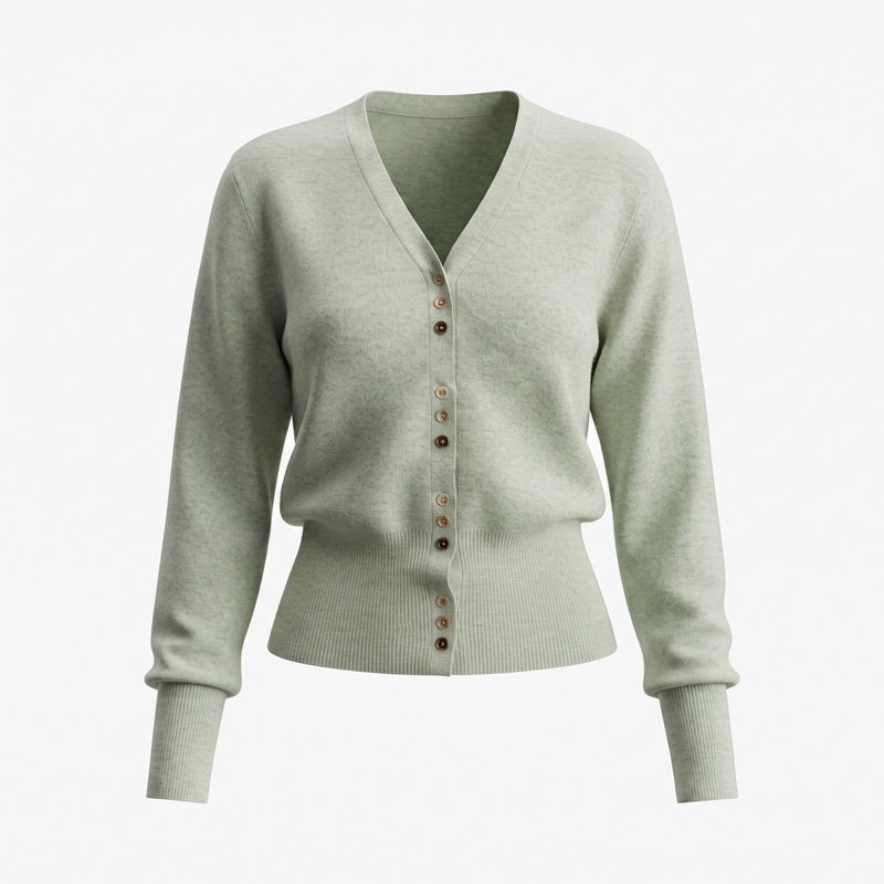 Hypoekai_Mist_Green_Placket_Colored_Buttons_V-neck_Slim_Women's_Knit_Button-up_Cardigans_1072195766373_MISSTT