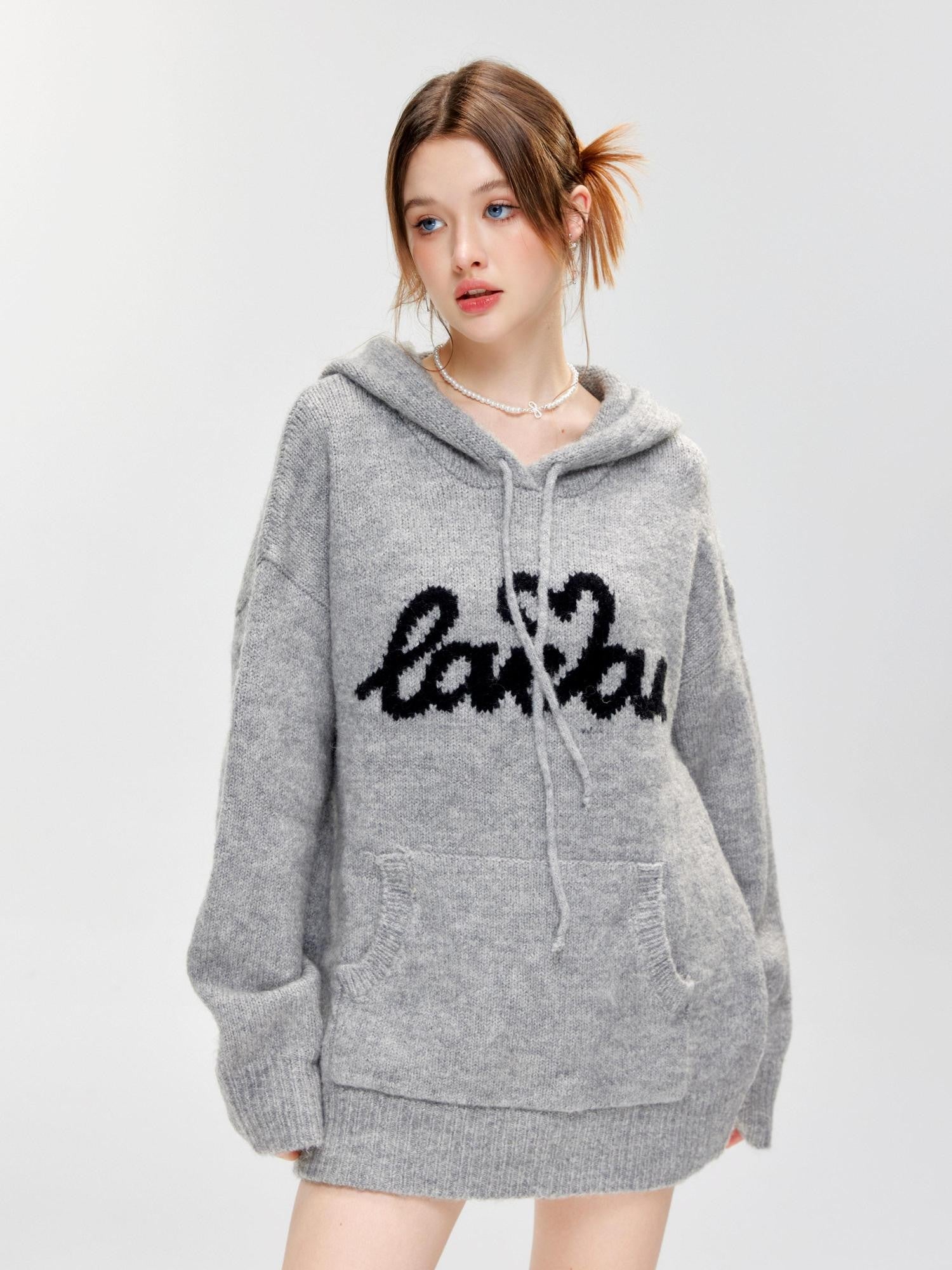 Hypoekai Relaxed Oversized Hooded Casual Pullover Women's Knit Hoodies