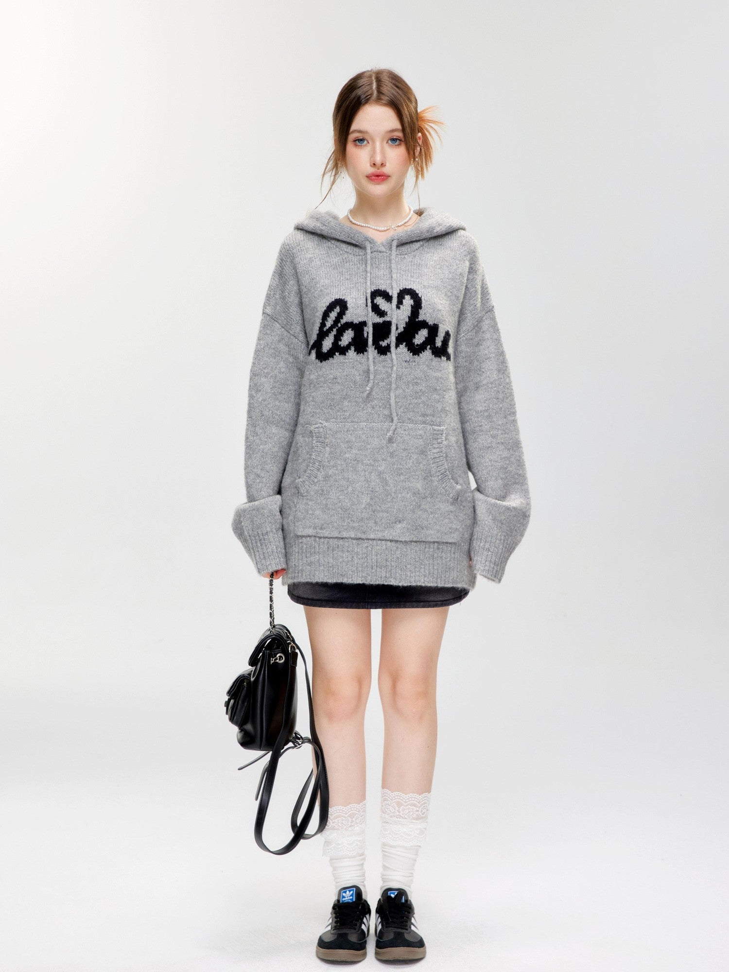 Hypoekai Relaxed Oversized Hooded Casual Pullover Women's Knit Hoodies