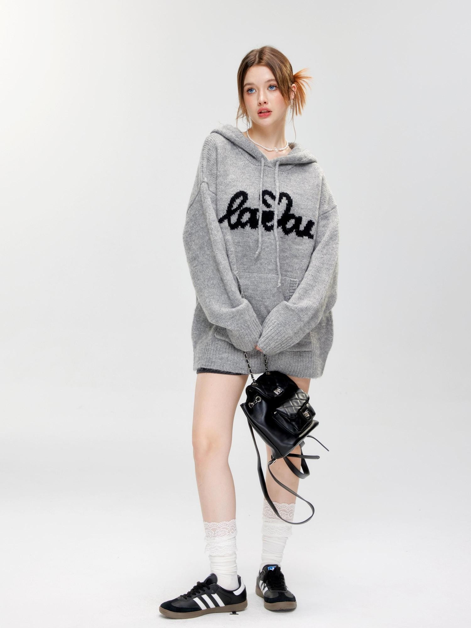 Hypoekai Relaxed Oversized Hooded Casual Pullover Women's Knit Hoodies
