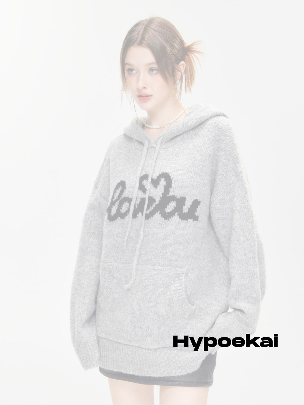 Hypoekai Relaxed Oversized Hooded Casual Pullover Women's Knit Hoodies