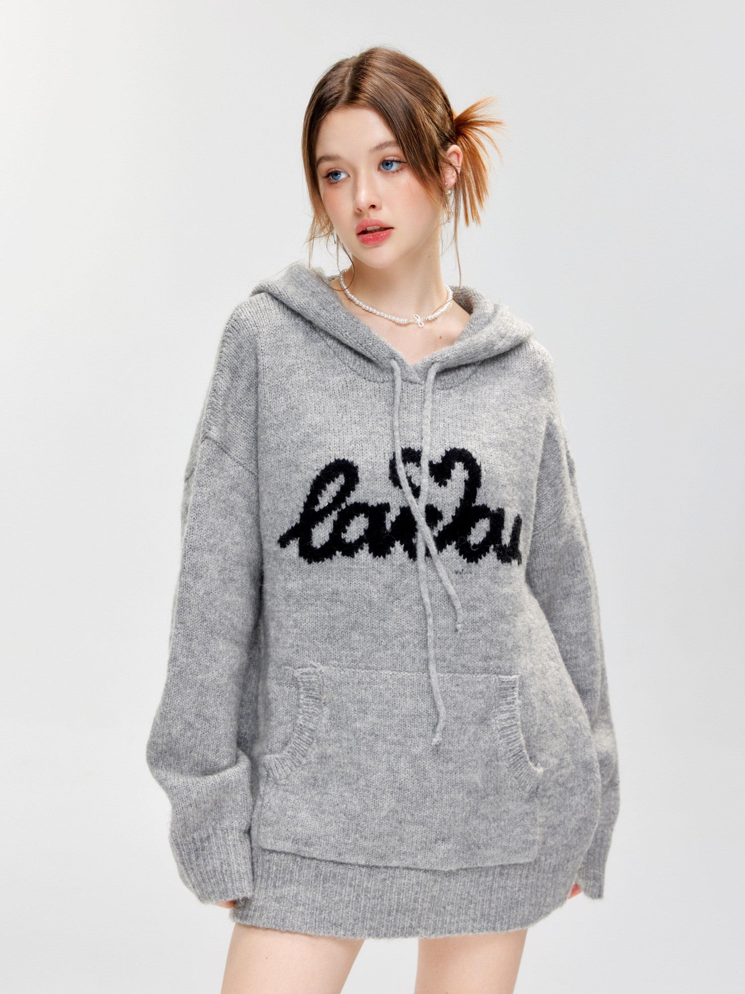 Hypoekai Relaxed Oversized Hooded Casual Pullover Women's Knit Hoodies