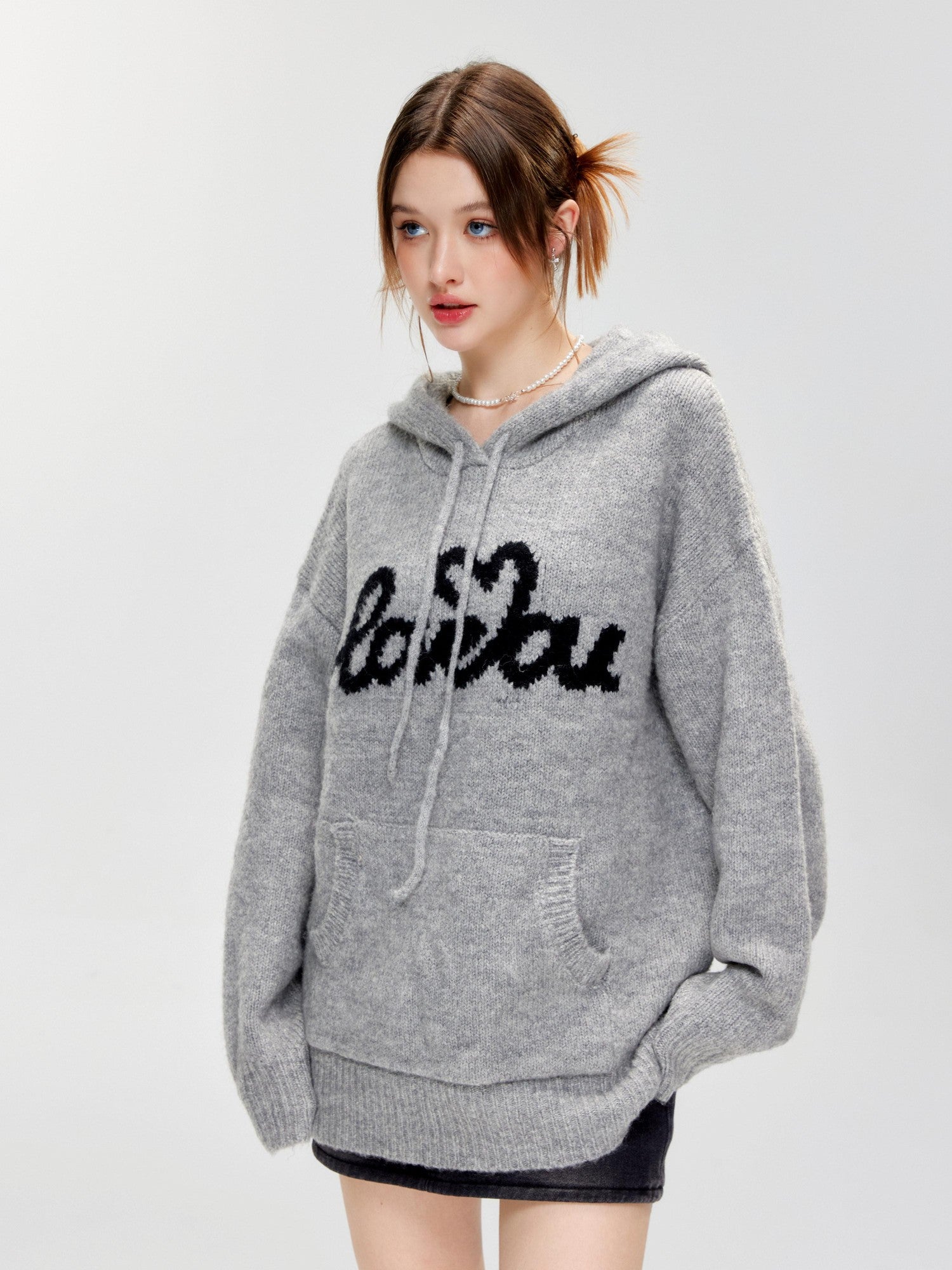Hypoekai Relaxed Oversized Hooded Casual Pullover Women's Knit Hoodies