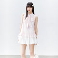 Hypoekai_Retro_Striped_Lace_Trim_Flowing_Ribbon_Bow_Long_Collar_Women's_Tank_Tops_1045805582667_MISSTT