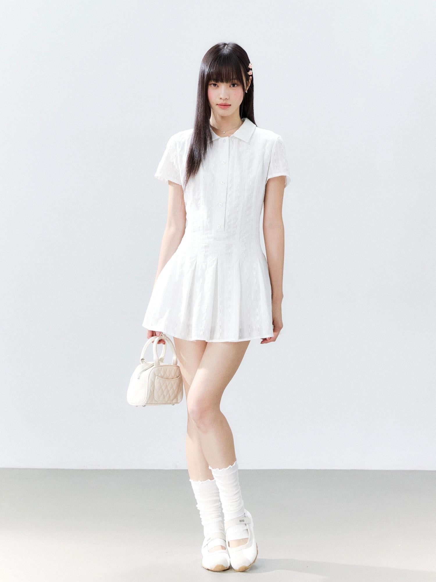 Hypoekai Slim Fit Lapel Collar Zipper Slimming Women's Casual Mini Dresses
