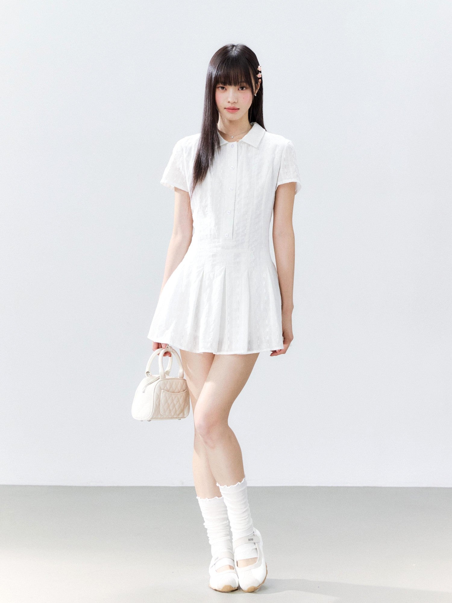 Hypoekai Slim Fit Lapel Collar Zipper Slimming Women's Casual Mini Dresses