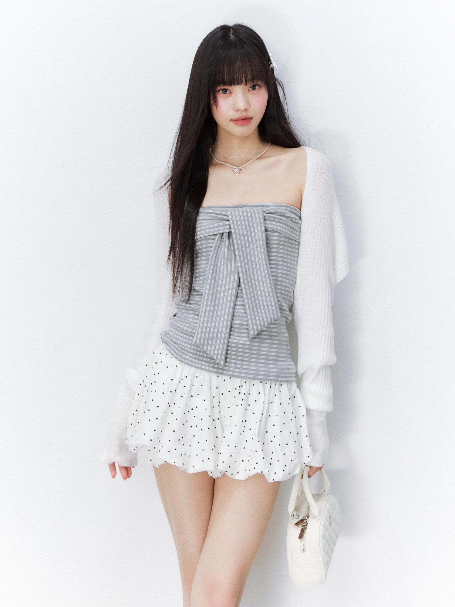 Hypoekai Striped Bustier Faux Two Piece Women's Cooling Knit Cardigans