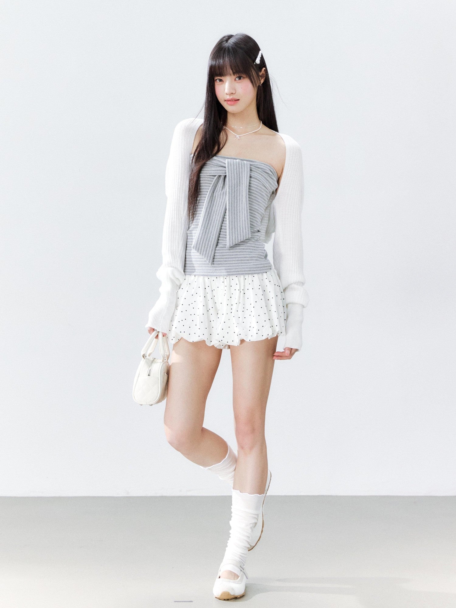 Hypoekai Striped Bustier Faux Two Piece Women's Cooling Knit Cardigans