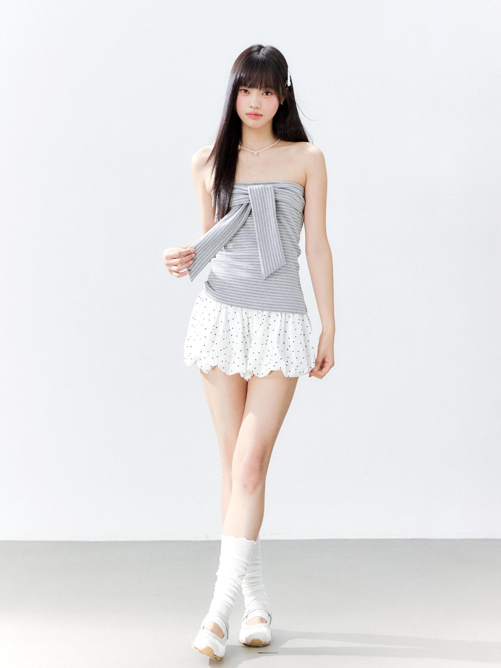 Hypoekai Striped Bustier Faux Two Piece Women's Cooling Knit Cardigans