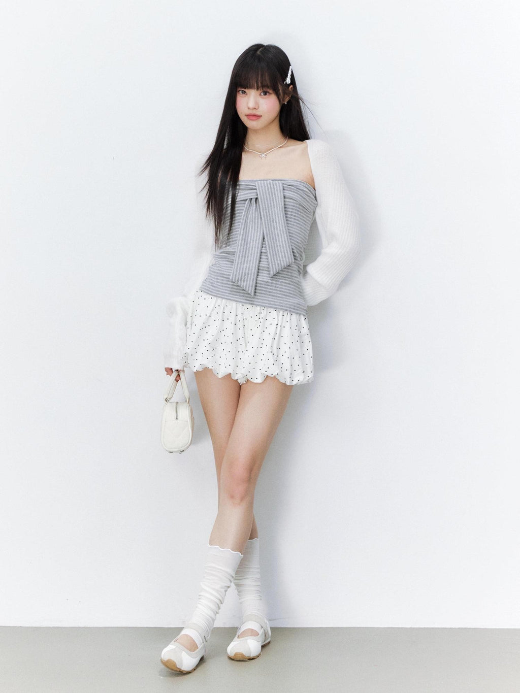 Hypoekai Striped Bustier Faux Two Piece Women's Cooling Knit Cardigans
