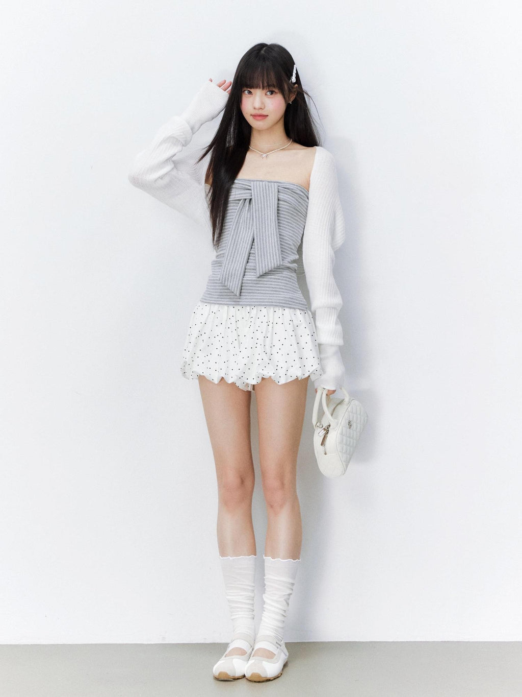 Hypoekai Striped Bustier Faux Two Piece Women's Cooling Knit Cardigans