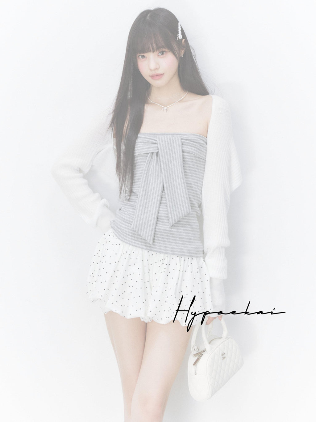 Hypoekai Striped Bustier Faux Two Piece Women's Cooling Knit Cardigans