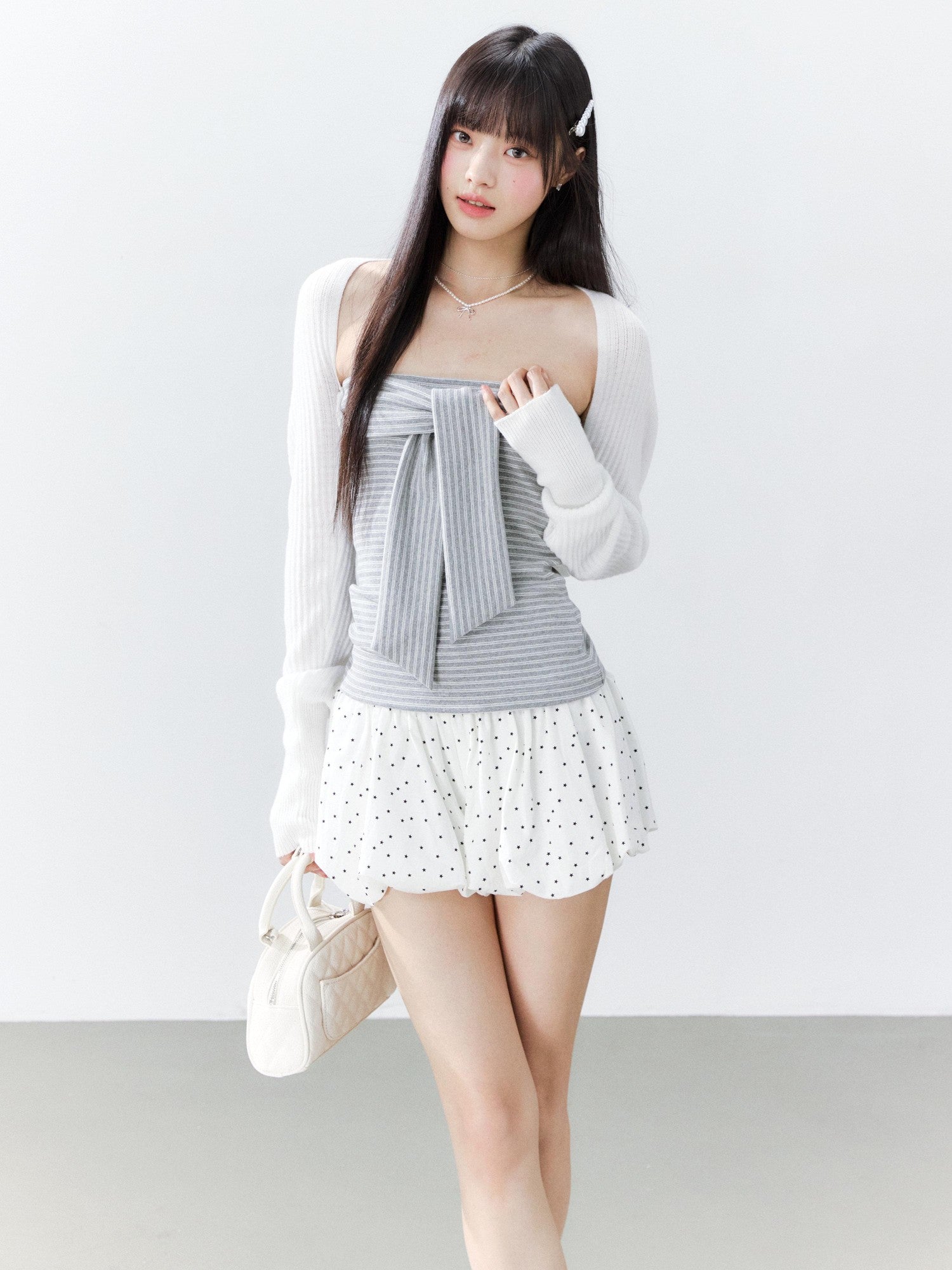 Hypoekai Striped Bustier Faux Two Piece Women's Cooling Knit Cardigans
