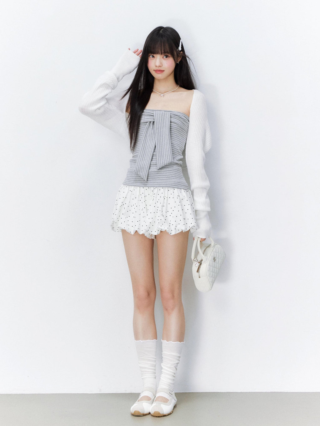 Hypoekai Striped Bustier Faux Two Piece Women's Cooling Knit Cardigans