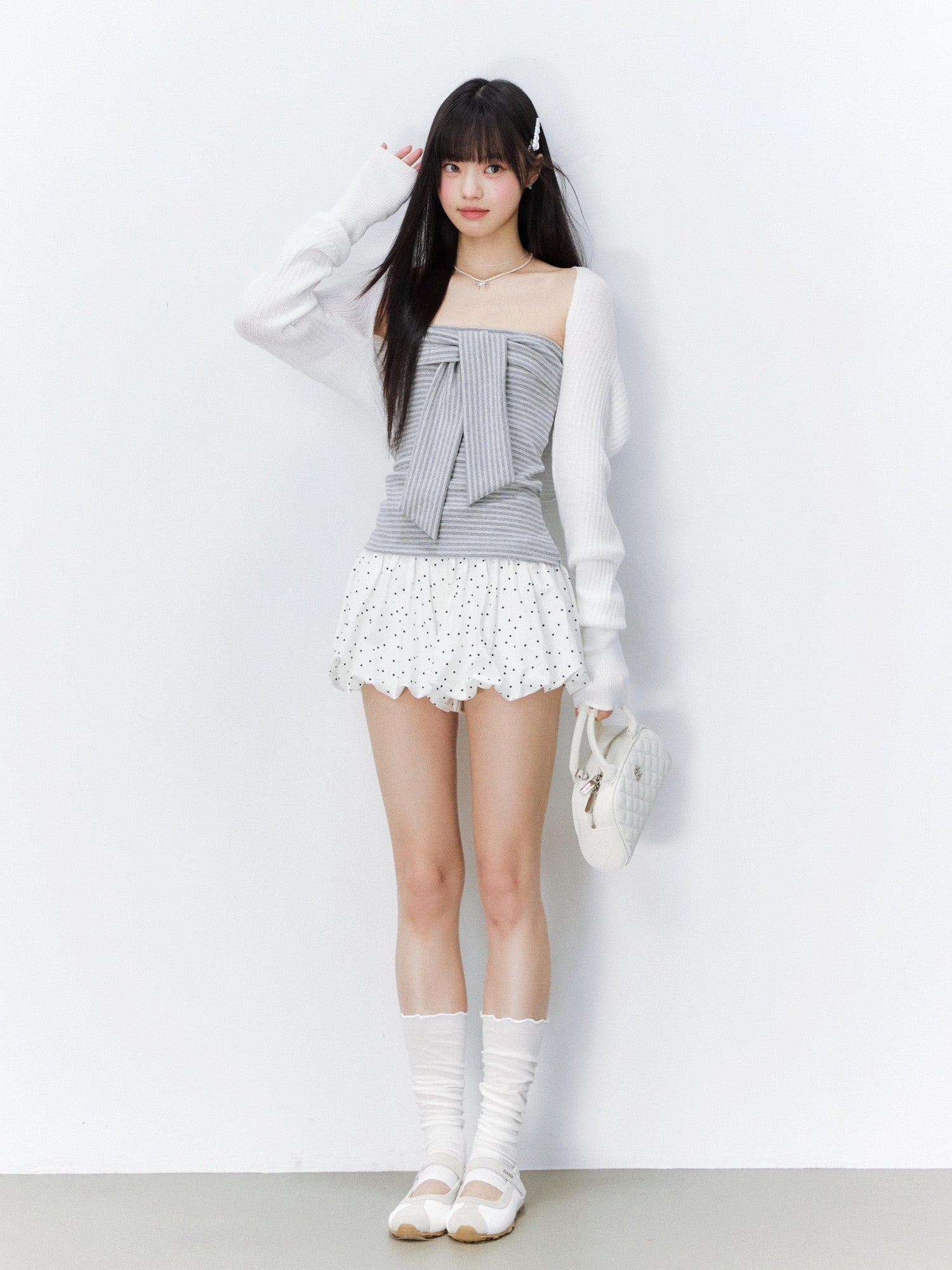 Hypoekai Striped Bustier Faux Two Piece Women's Cooling Knit Cardigans