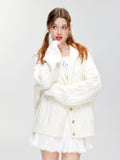 Hypoekai Sweet Collared Cable Knit Women's Knitted Button-up Cardigans