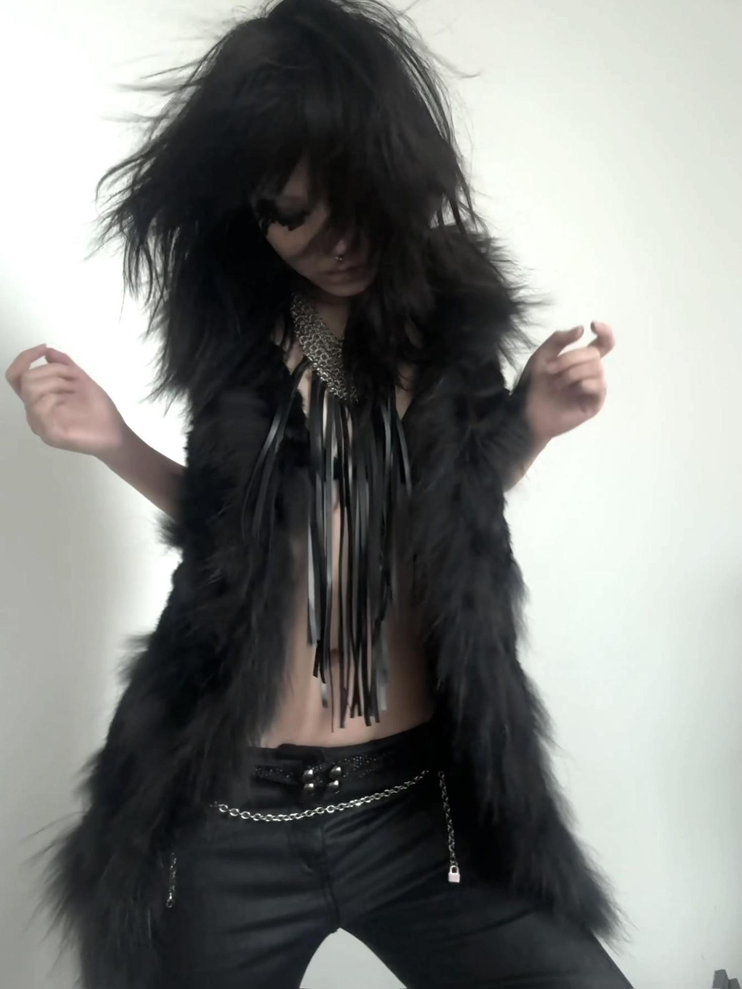 Imdelusion Avant Garde Punk Gothic Tassel Multilayer Women's Alloy Leather Necklaces