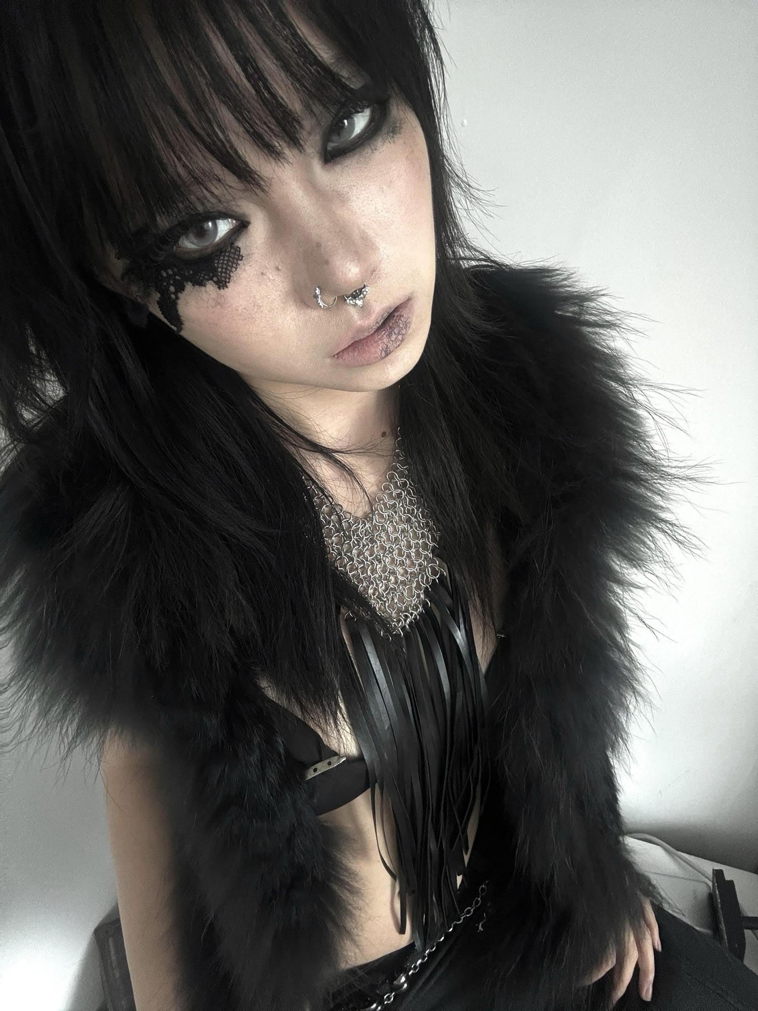 Imdelusion Avant Garde Punk Gothic Tassel Multilayer Women's Alloy Leather Necklaces