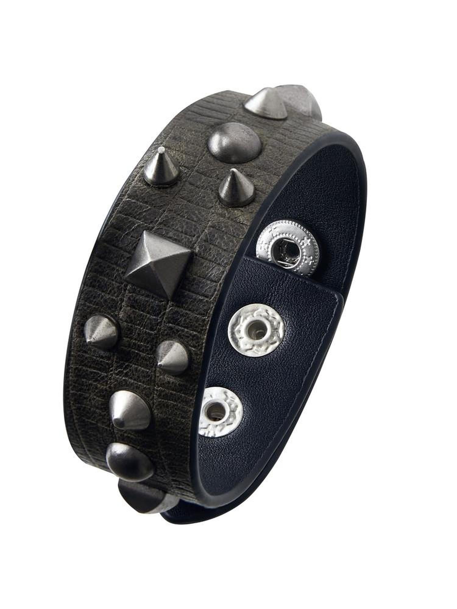 Imdelusion Avant Garde Punk Rock Studded Women's Genuine Waxed Lambskin Leather Bracelets