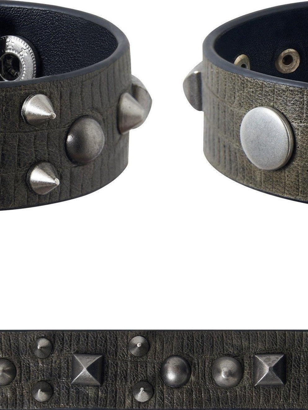 Imdelusion Avant Garde Punk Rock Studded Women's Genuine Waxed Lambskin Leather Bracelets