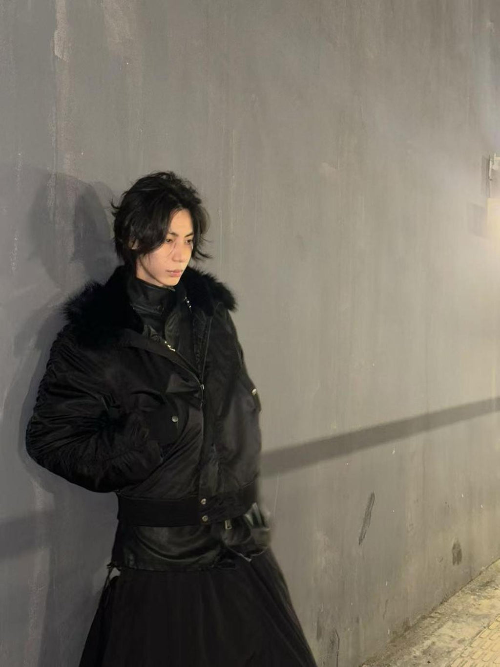 Imdelusion Black Hooded N2b Flight Women's Fox Fur Down Cotton Bomber Jackets