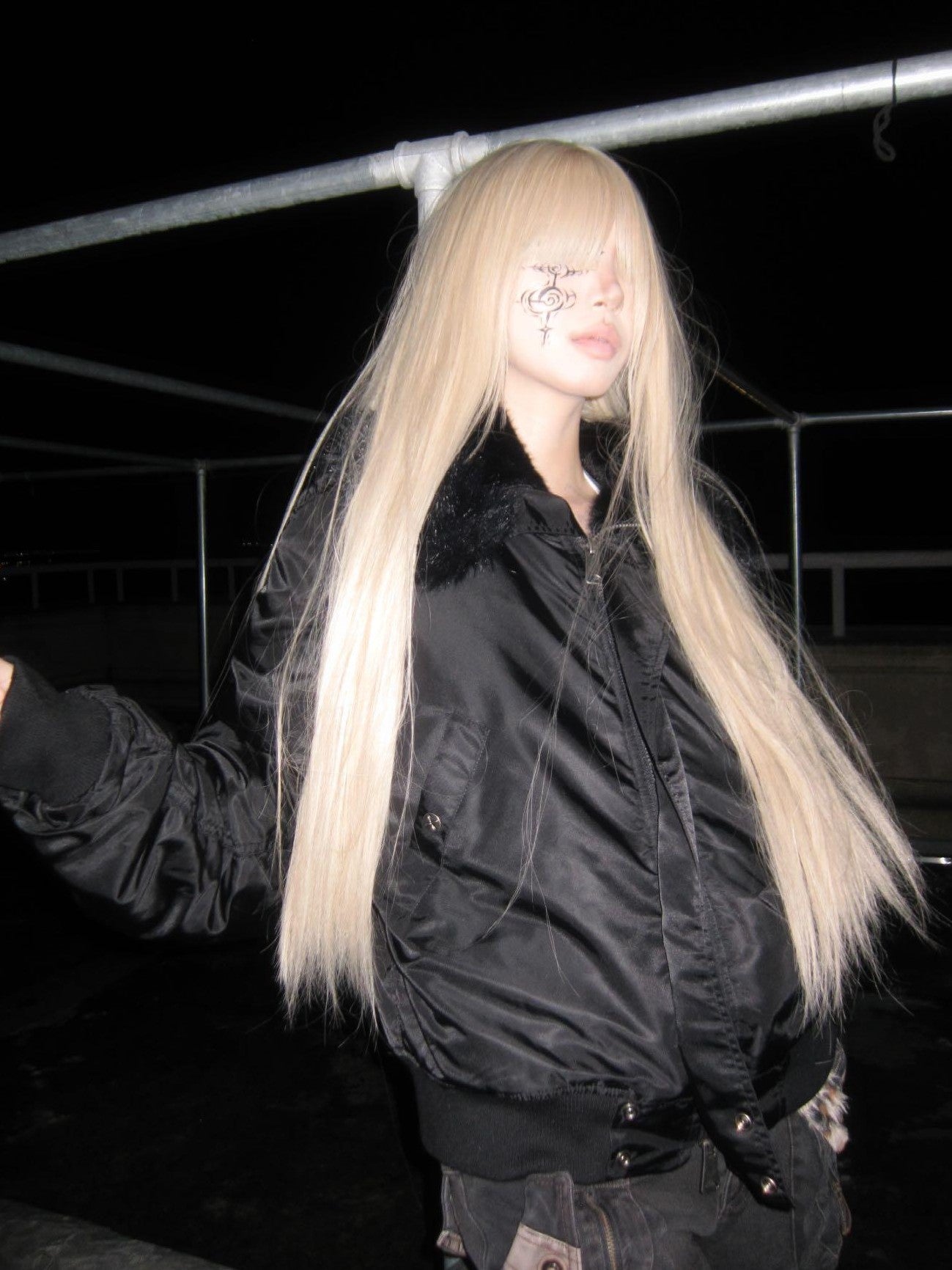 Imdelusion Black Hooded N2b Flight Women's Fox Fur Down Cotton Bomber Jackets