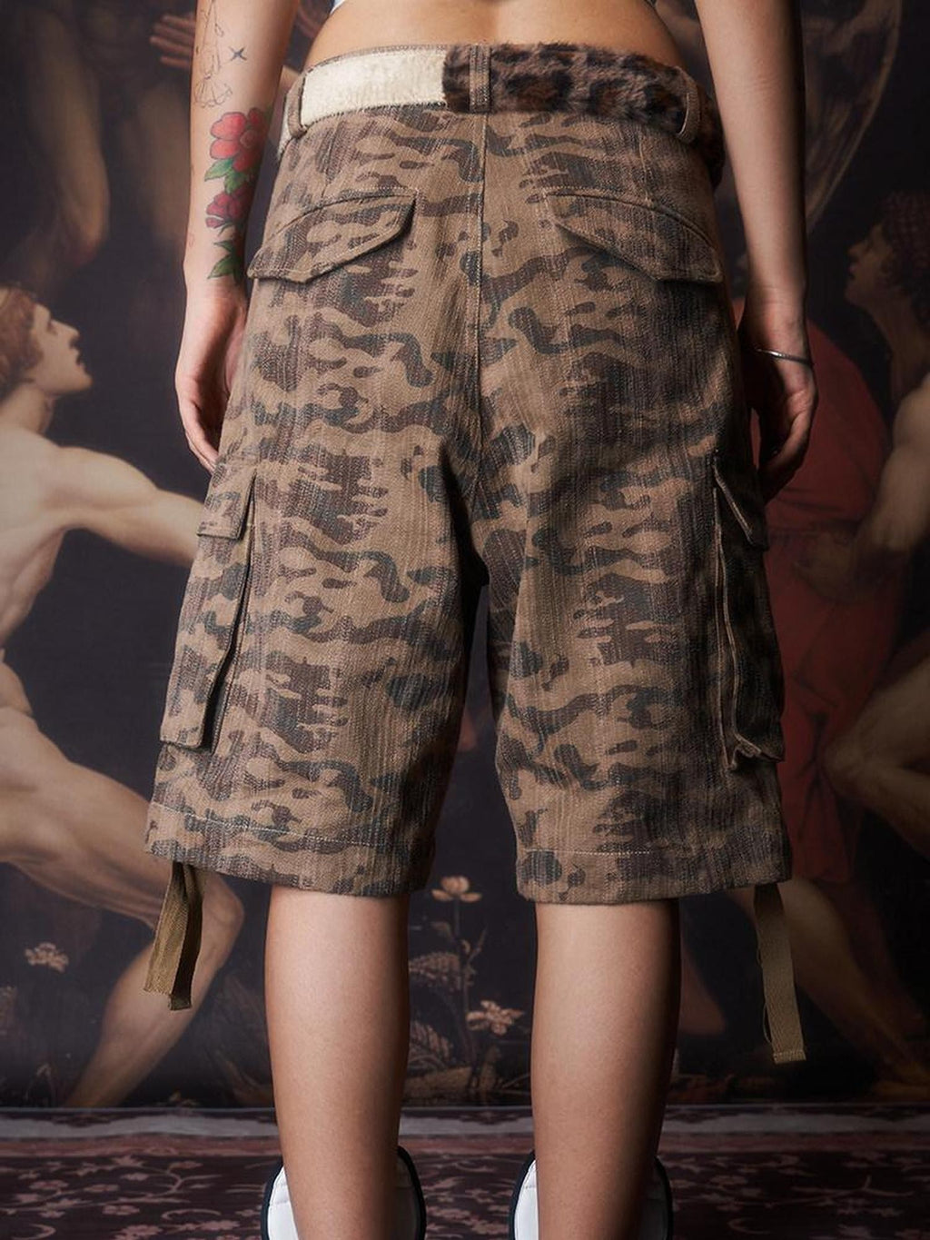 Imdelusion Camouflage Structured Large Pockets Women's 100 Percent Cotton Cargo Shorts