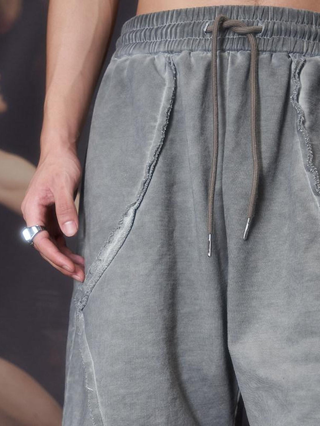 Imdelusion Deconstructed Distressed Raw Edge Drawstring Women's Pure Cotton Sweat Shorts