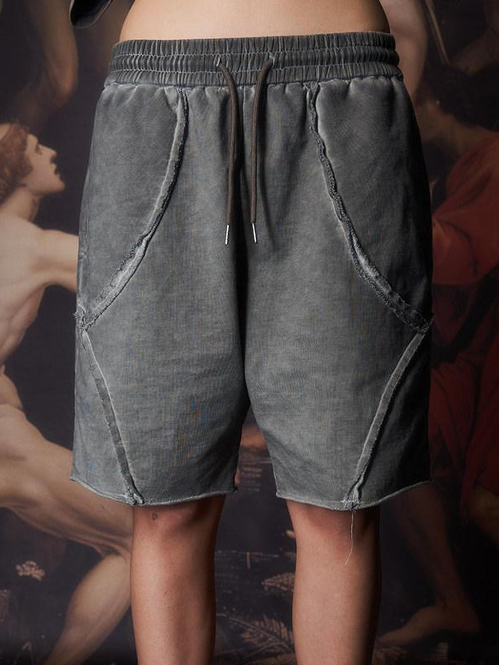 Imdelusion Deconstructed Distressed Raw Edge Drawstring Women's Pure Cotton Sweat Shorts