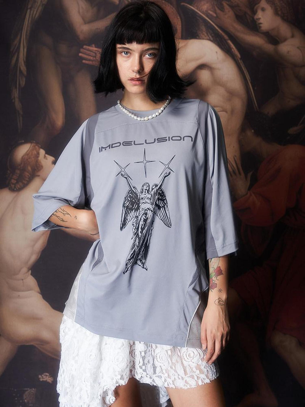 Imdelusion Mint Green Floral Blockcore Printed Women's Cotton Short Sleeve T-shirts