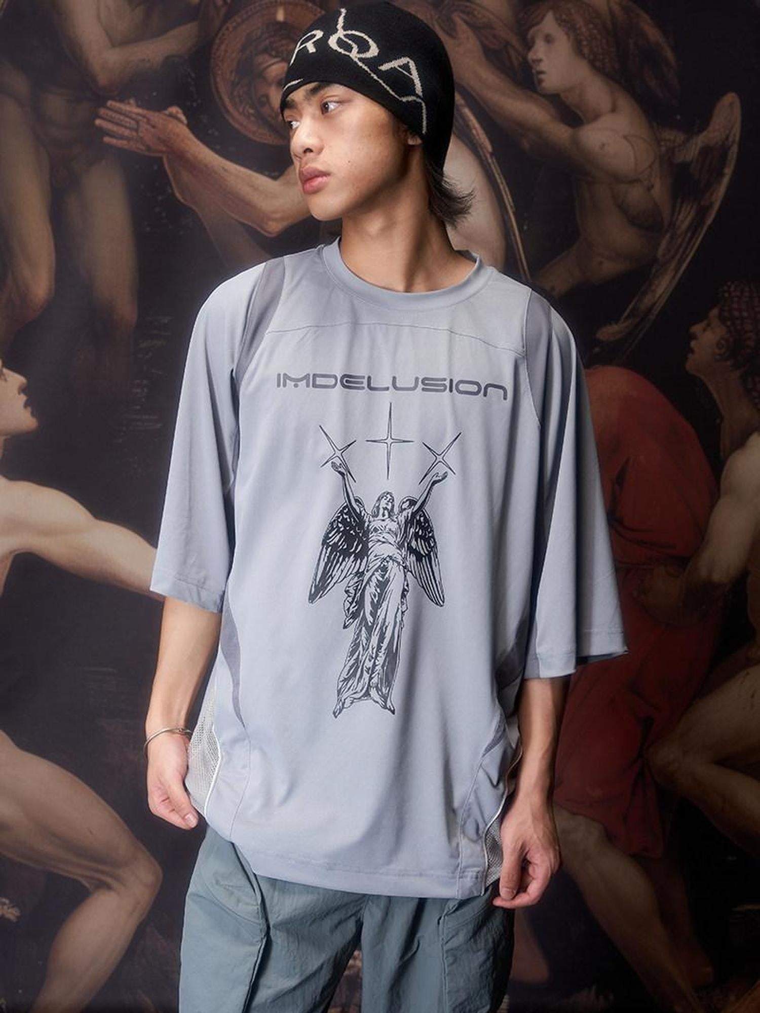 Imdelusion Mint Green Floral Blockcore Printed Women's Cotton Short Sleeve T-shirts