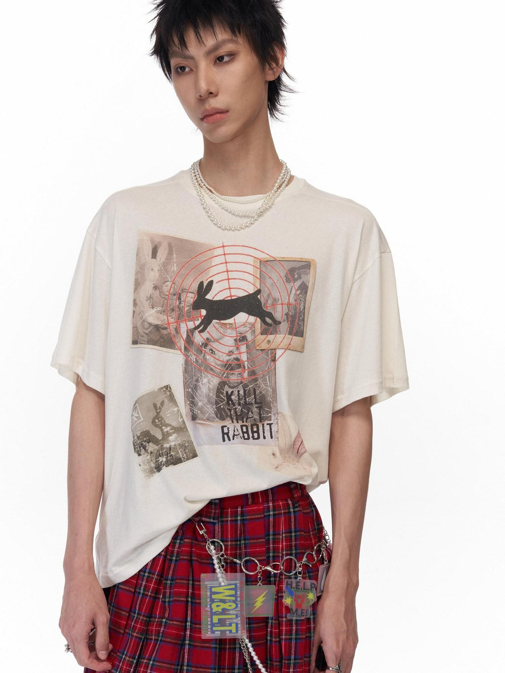 Imdelusion Snowflake Rabbit Print Loose Round Neck Women's Cotton Short Sleeve T-shirts