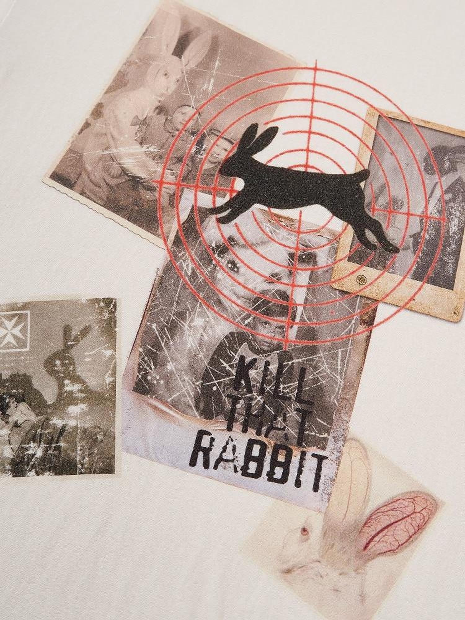 Imdelusion Snowflake Rabbit Print Loose Round Neck Women's Cotton Short Sleeve T-shirts