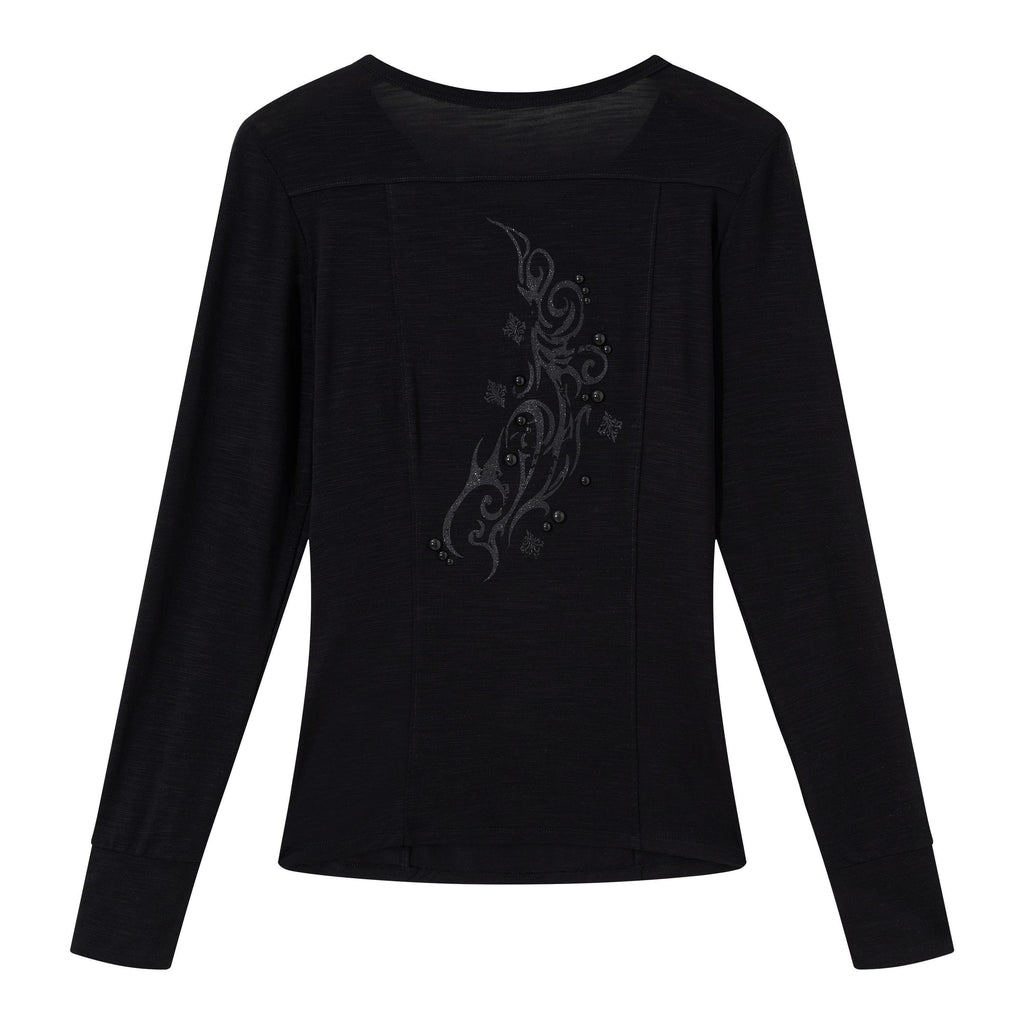 Imdelusion_Studded_Print_Cinched_Waist_Women's_Lyocell_Long_Sleeve_T-shirts_1073589155976_MISSTT