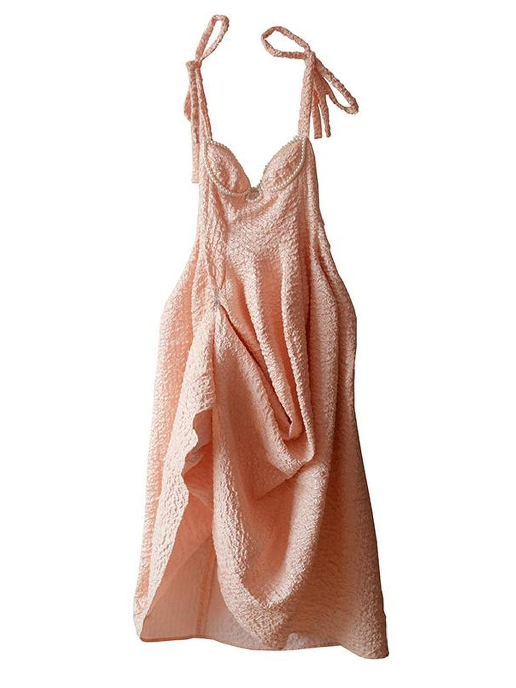 Jnylon studios Bow Textured Cutout High Waist Asymmetric Women's Slip Maxi Dresses