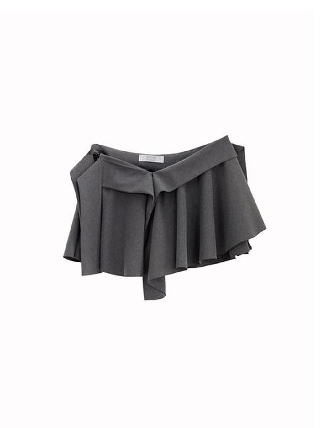 Jnylon studios Dark Gray Irregular Pleated Tailored Fairy Women's Polyester Casual Mini Dresses