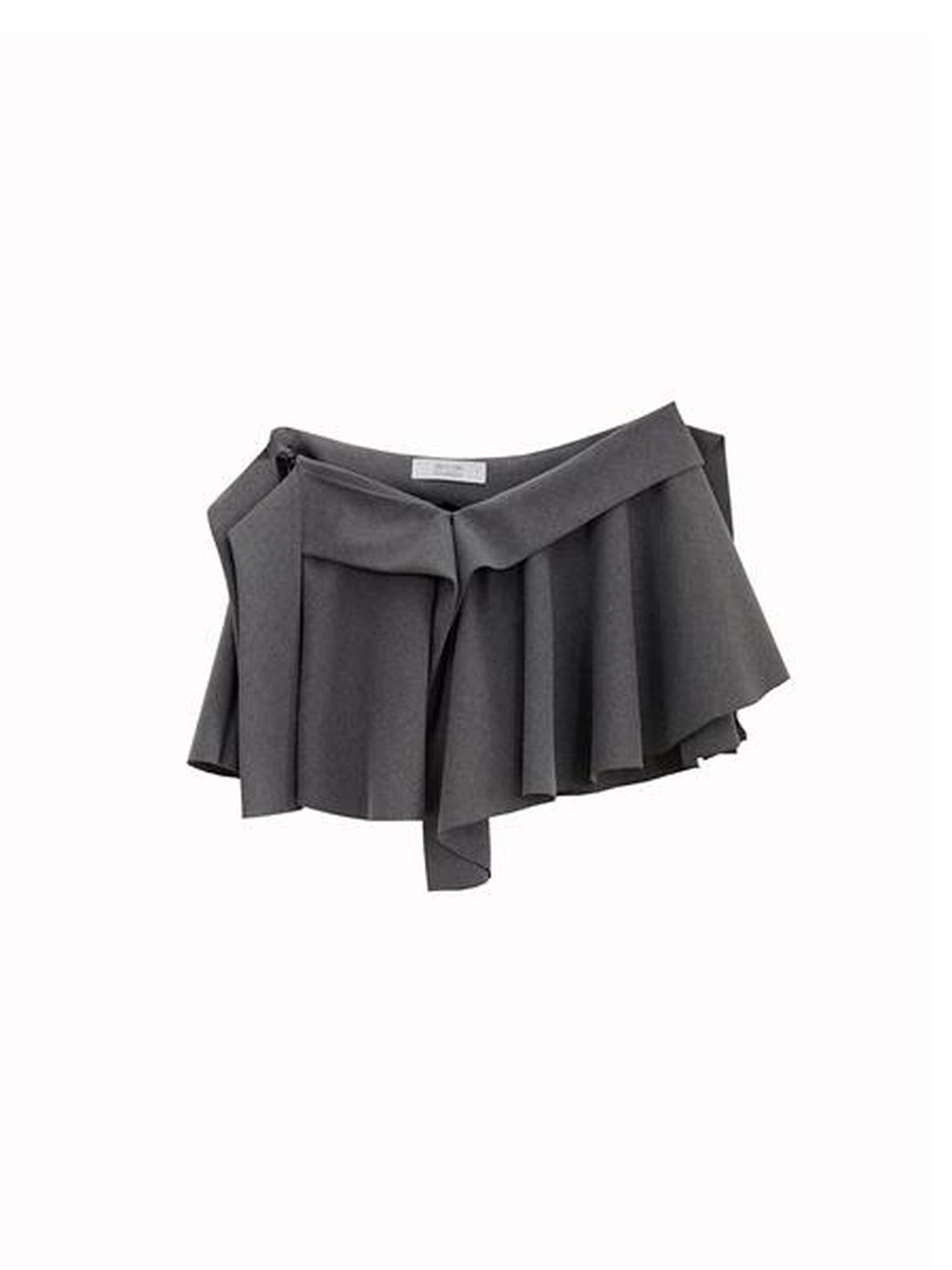 Jnylon studios Dark Gray Irregular Pleated Tailored Fairy Women's Polyester Casual Mini Dresses