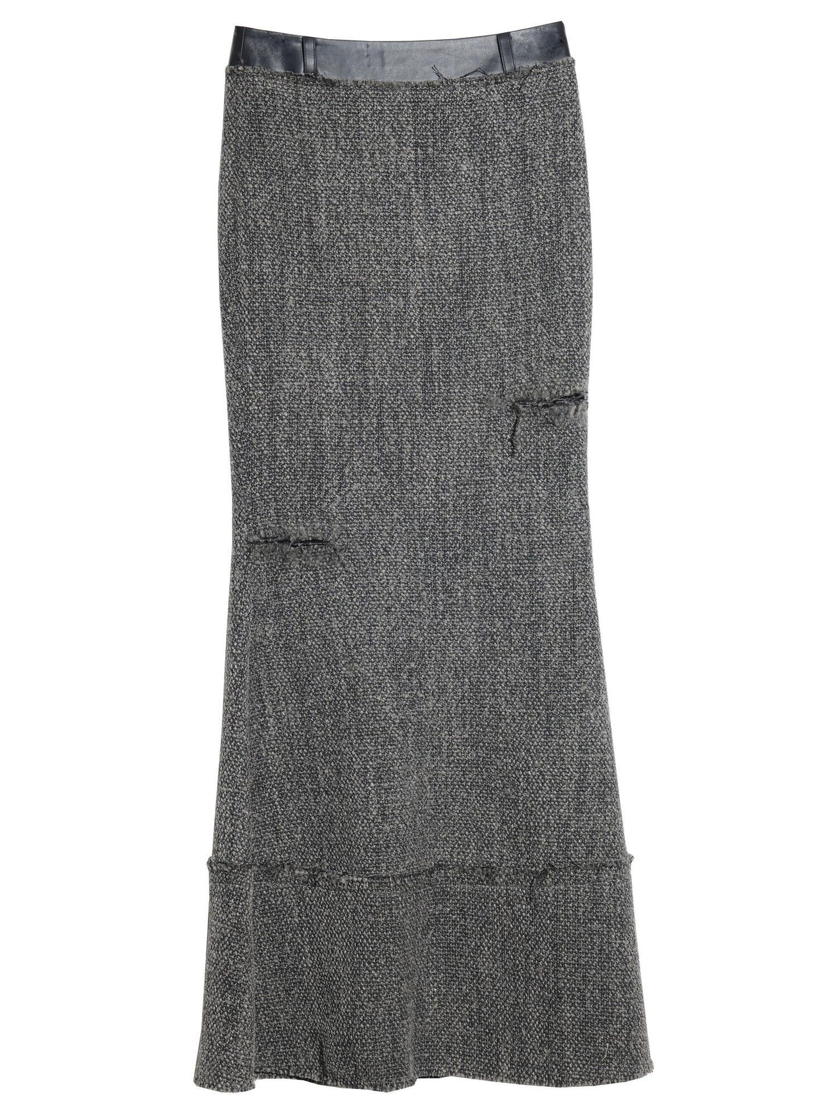Jnylon studios Distressed Raw Edge Retro Mermaid A Line Women's Polyester Maxi Skirts