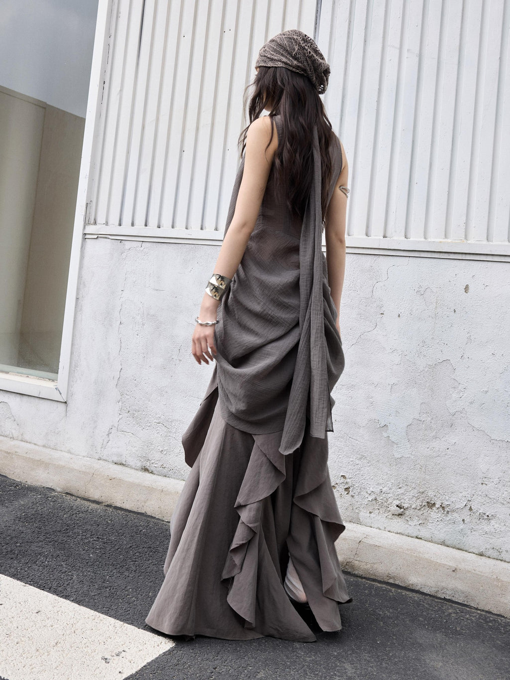 Jnylon studios Distressed Ruffled Tie Low Waist Irregular Women's Maxi Skirts