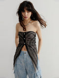 Jnylon studios Green Punk Retro Lace Adjustable Slimming Women's Polyester Tube Tops