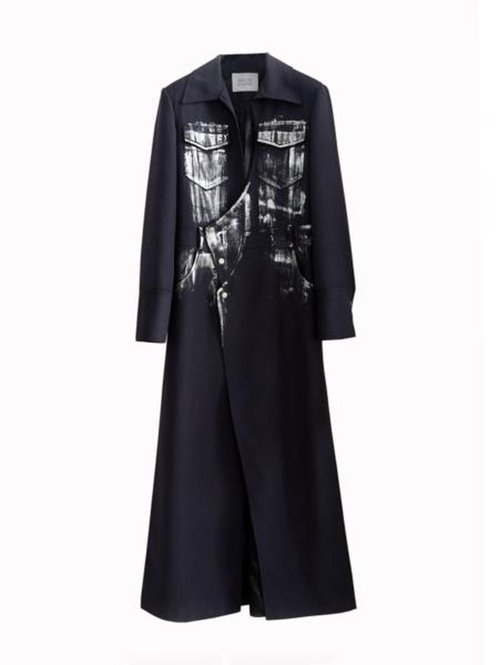 Jnylon studios Handmade Silver Brushed Extra Long Rock Artist Women's Polyester Blazers
