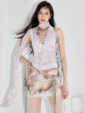 Jnylon studios Light Purple Sequin Asymmetric Velvet Jacquard Scarf Women's Polyester Tank Tops