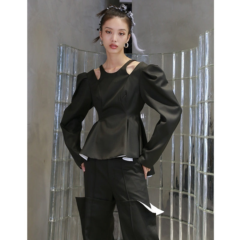 Jnylon_studios_Open_Back_Lace_Up_Ruffle_Hem_Bubble_Sleeve_Women's_Casual_Jackets_629372751551_MISSTT