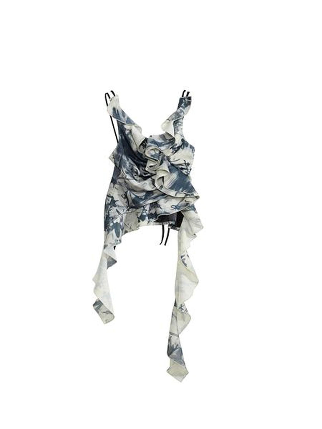 Jnylon studios Punk Gothic Dark Romantic Print Ruffle Square Neck Women's Polyester Camisoles