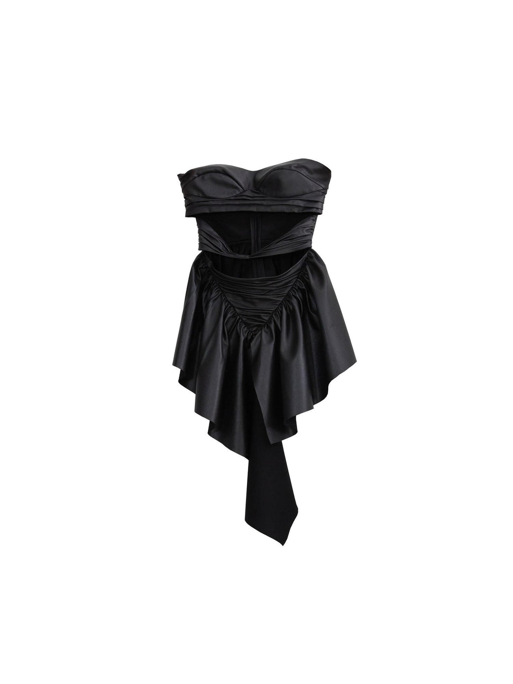 Jnylon studios Punk Ruffle Cutout Matte Pu Faux Leather Women's Tube Tops