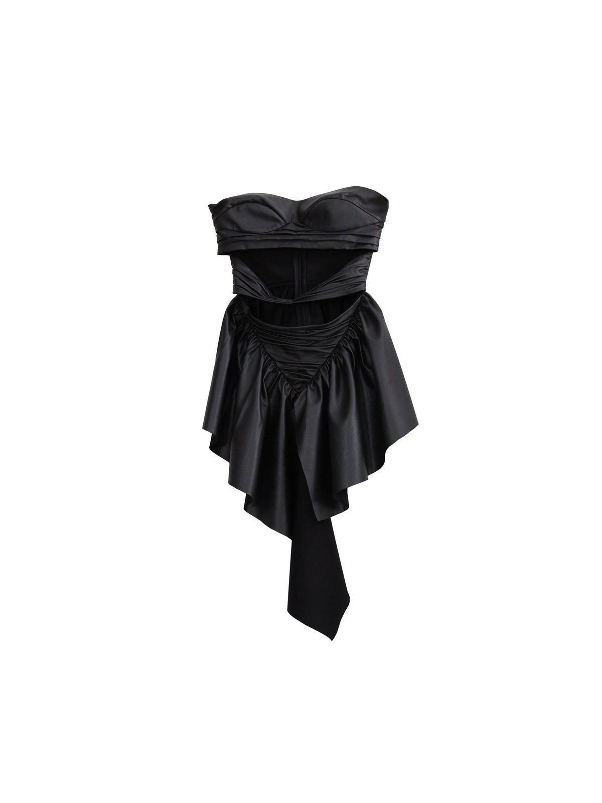 Jnylon studios Punk Ruffle Cutout Matte Pu Faux Leather Women's Tube Tops