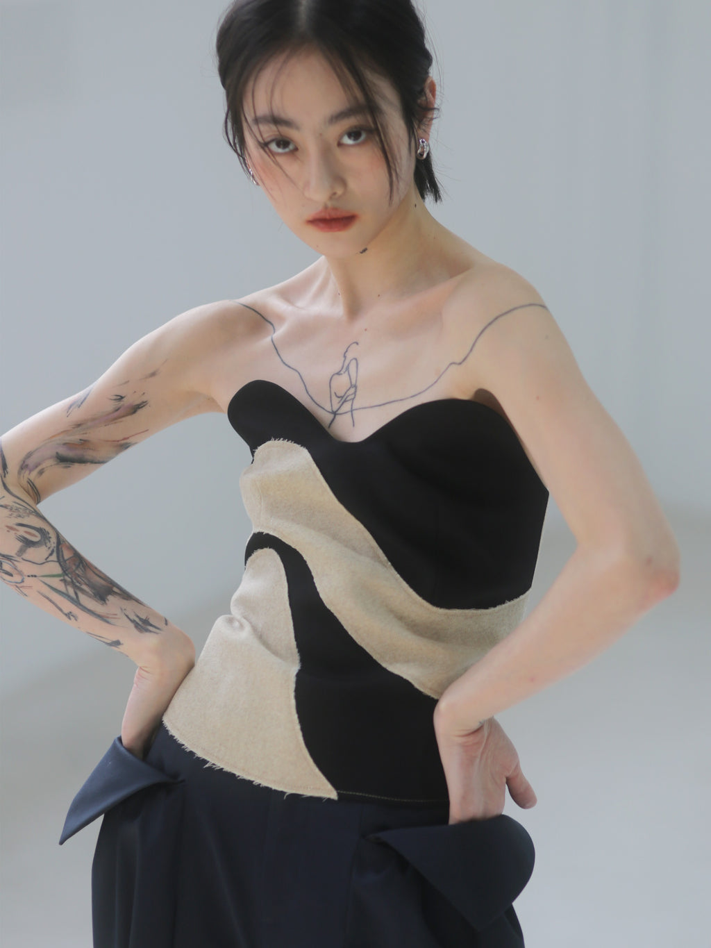 Jnylon_studios_Retro_Geometric_Colorblock_Raw_Edge_Wool_Women's_Tube_Tops_659519025184_MISSTT