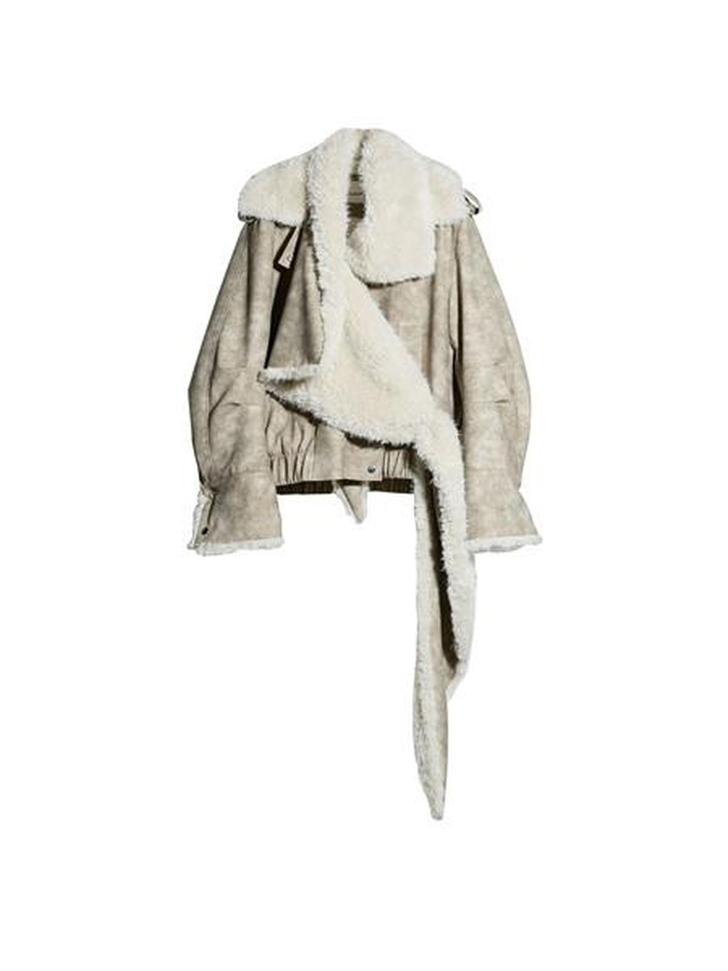 Jnylon studios Sand Urban Removable Fur Collar Multiway Zipper Women's Pu Leather Jackets