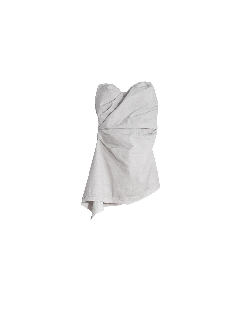 Jnylon studios Sculptural Ruched Asymmetric Washed Cotton Women's Tube Tops