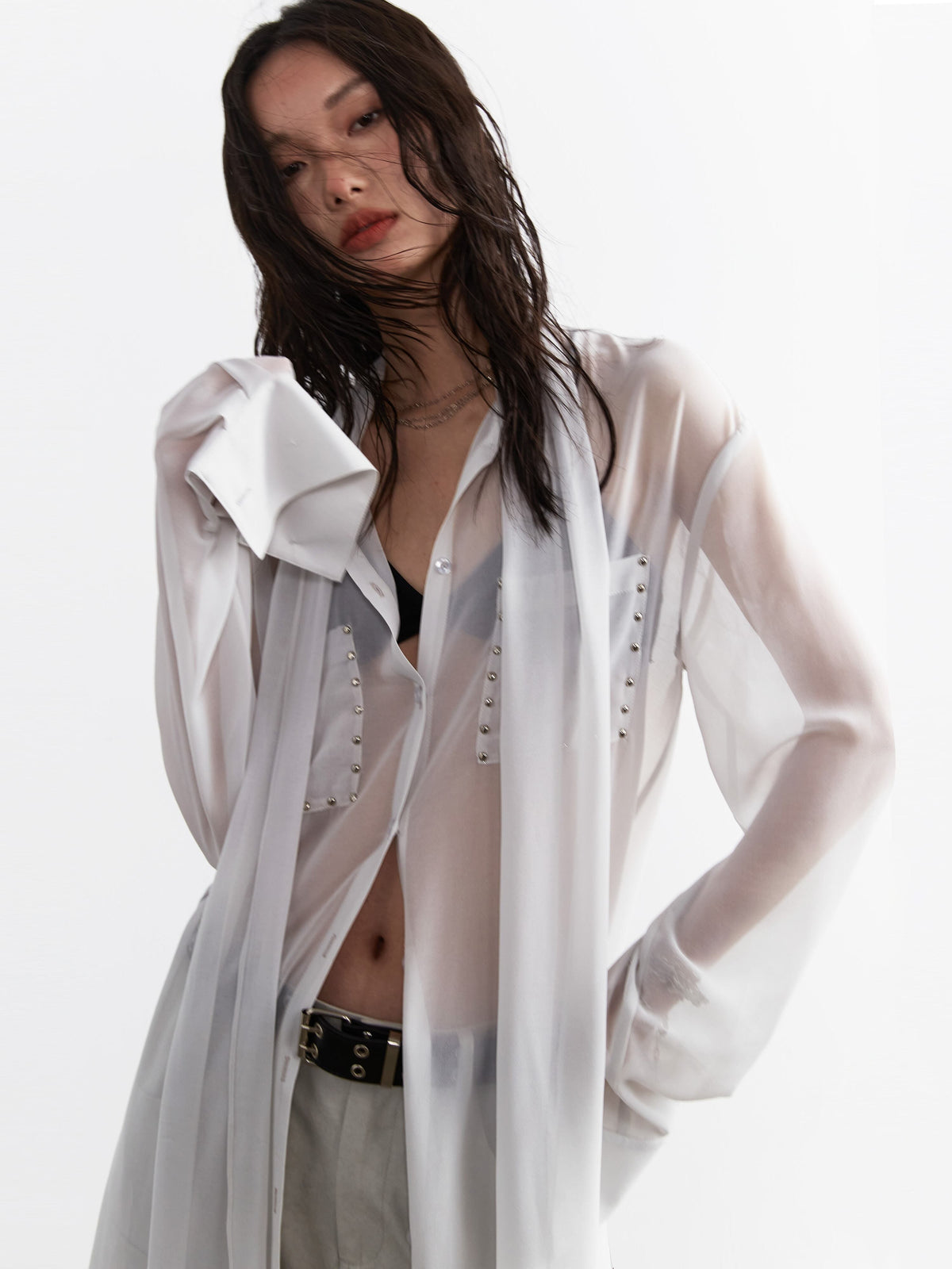 Jnylon_studios_Sheer_Breathable_Grey_Rivet_Ribbon_Tie_Long_Sleeve_Women's_Chiffon_Blouses_771532935945_MISSTT